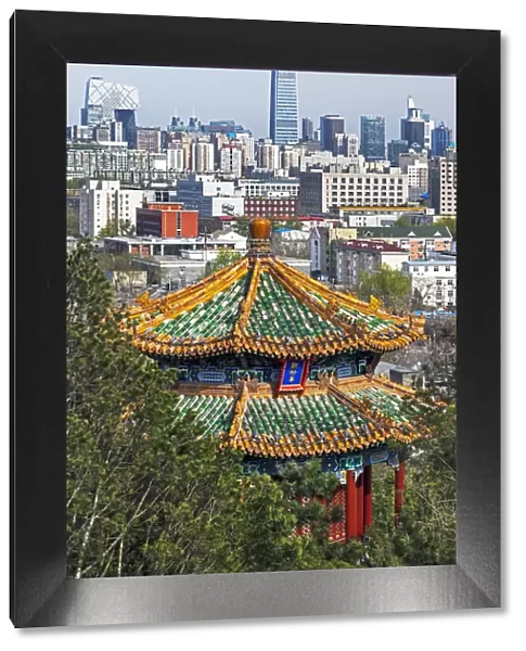 China, Beijing, elevated view over the city skyline from Jingshan Park