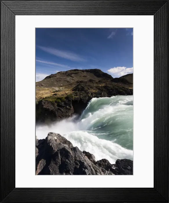 Framed Print : Chile, Magallanes Region, Torres del Paine National Park, Salto Grande waterfall Framed Print : Chile, Magallanes Region, Torres del Paine National Park, Salto Grande waterfall