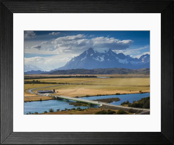 Framed Print : Chile, Magallanes Region, Torres del Paine National Park, Villa Serrano landscape Framed Print : Chile, Magallanes Region, Torres del Paine National Park, Villa Serrano landscape