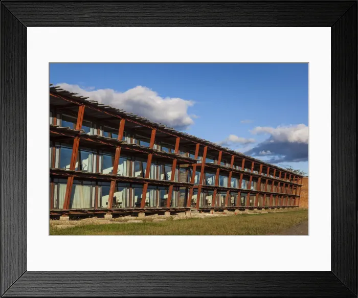 Framed Print : Chile, Magallanes Region, Puerto Natales, Puerto Bories, exterior of The Singular Hotel Framed Print : Chile, Magallanes Region, Puerto Natales, Puerto Bories, exterior of The Singular Hotel