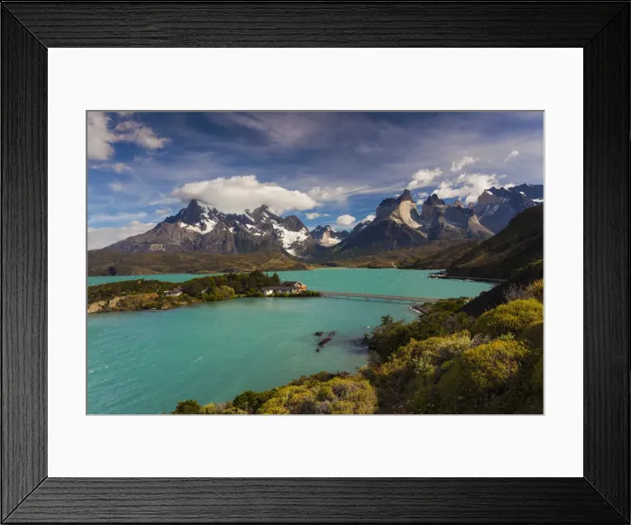Framed Print : Chile, Magallanes Region, Torres del Paine National Park, Lago Pehoe, morning landscape Framed Print : Chile, Magallanes Region, Torres del Paine National Park, Lago Pehoe, morning landscape