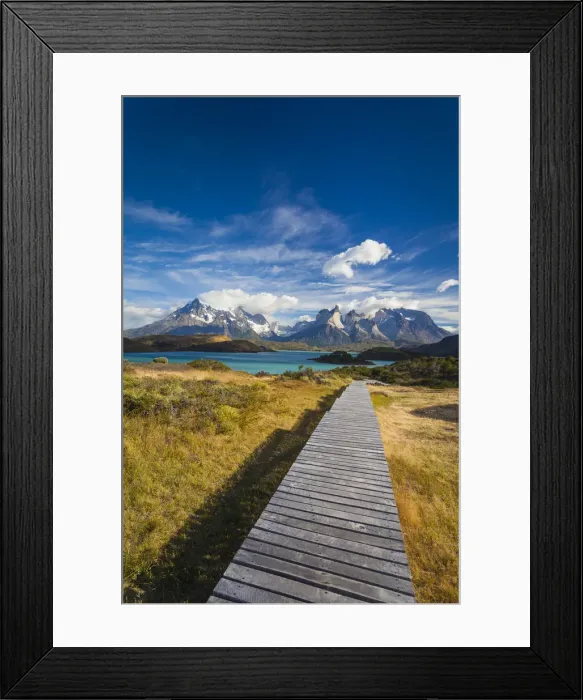 Framed Print : Chile, Magallanes Region, Torres del Paine National Park, Lago Pehoe, morning landscape Framed Print : Chile, Magallanes Region, Torres del Paine National Park, Lago Pehoe, morning landscape