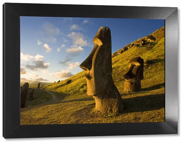 South America, Chile, Rapa Nui, Easter Island, giant monolithic stone Maoi statues