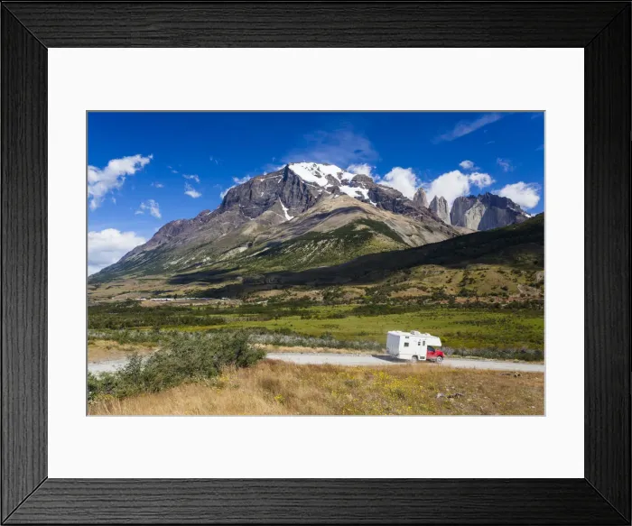 Framed Print : Chile, Magallanes Region, Torres del Paine National Park, landscape by the Hotel Las Framed Print : Chile, Magallanes Region, Torres del Paine National Park, landscape by the Hotel Las