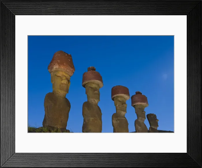 Framed Print : Chile, Rapa Nui, Easter Island, Anakena beach, monolithic giant stone Moai statues Framed Print : Chile, Rapa Nui, Easter Island, Anakena beach, monolithic giant stone Moai statues