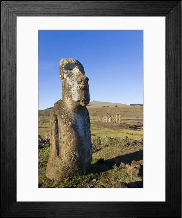 Framed Print : Chile, Rapa Nui, Easter Island, Ahu Tongariki, the largest ahu on the Island, Tongariki Framed Print : Chile, Rapa Nui, Easter Island, Ahu Tongariki, the largest ahu on the Island, Tongariki