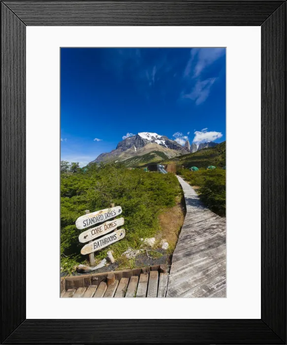 Framed Print : Chile, Magallanes Region, Torres del Paine National Park, Hotel Las Torres area, refugio