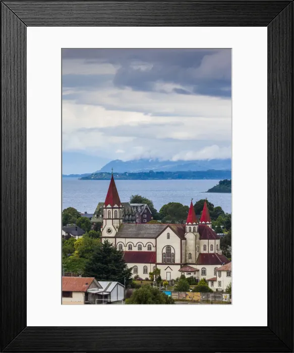 Framed Print : Chile, Los Lagos Region, Puerto Varas, Iglesia de Sagrado Corazon de Jesus church