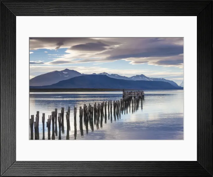 Framed Print : Chile, Magallanes Region, Puerto Natales, Seno Ultima Esperanza bay, landscape Framed Print : Chile, Magallanes Region, Puerto Natales, Seno Ultima Esperanza bay, landscape