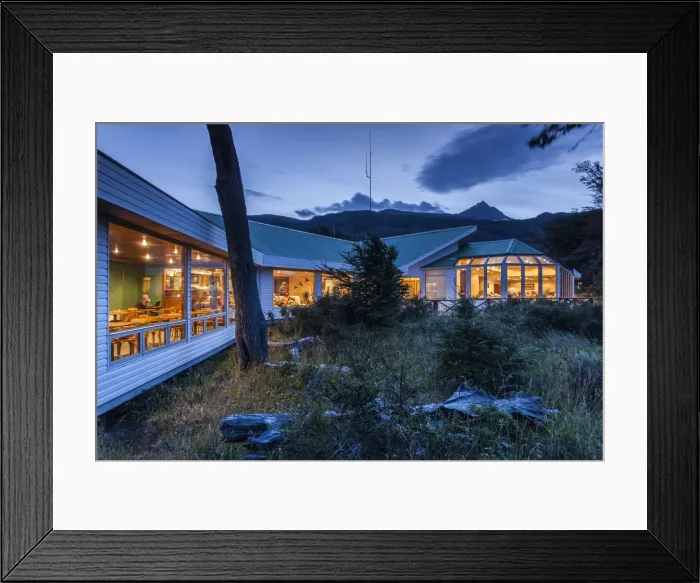 Framed Print : Chile, Magallanes Region, Torres del Paine National Park, Lago Grey, Hotel Lago Grey Framed Print : Chile, Magallanes Region, Torres del Paine National Park, Lago Grey, Hotel Lago Grey