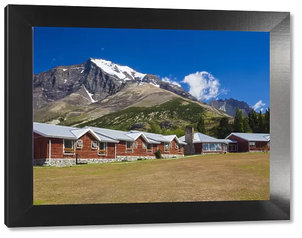 Chile, Magallanes Region, Torres del Paine National Park, buidlings of the Hotel Las