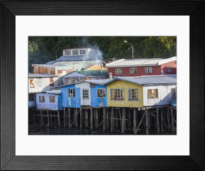 Framed Print : Chile, Chiloe Island, Castro, palafito stilt houses Framed Print : Chile, Chiloe Island, Castro, palafito stilt houses