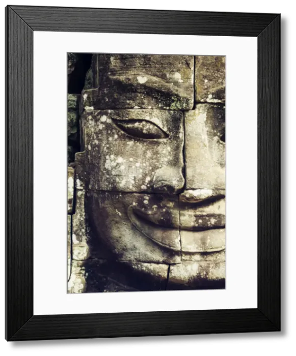 Framed Print : Cambodia, Temples of Angkor (UNESCO site), Bayon, smiling face of Avalokiteshvara Framed Print : Cambodia, Temples of Angkor (UNESCO site), Bayon, smiling face of Avalokiteshvara