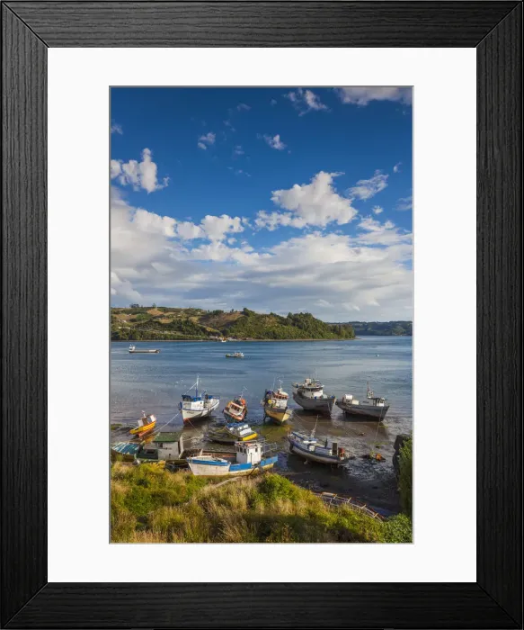 Framed Print : Chile, Chiloe Island, Dalcahue, fishing boats Framed Print : Chile, Chiloe Island, Dalcahue, fishing boats