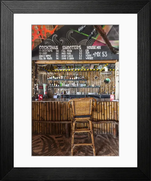 Framed Print : Cambodia, Sihanoukville, Otres Beach, beach bar