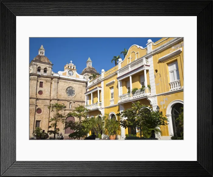Framed Print : Colombia, Bolivar, Cartagena De Indias, Plaza de San Pedro Claver, San Pedro Claver