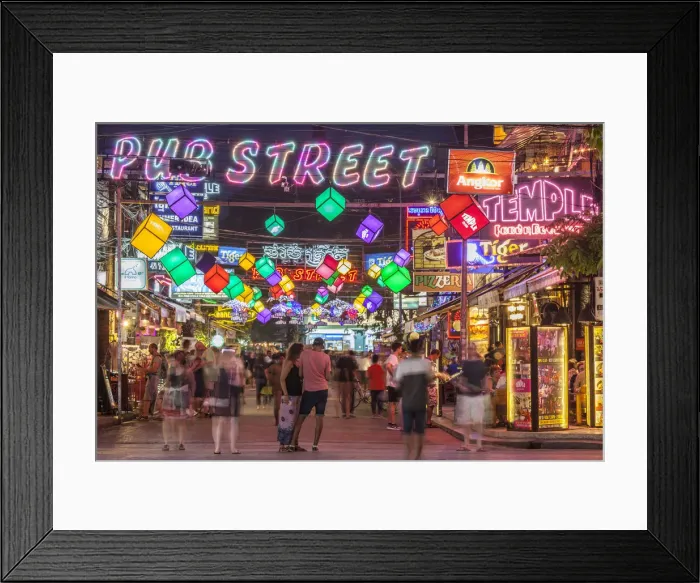 Framed Print : Cambodia, Siem Reap, Pub Street area, dusk Framed Print : Cambodia, Siem Reap, Pub Street area, dusk