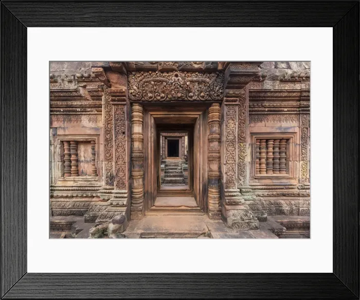 Framed Print : Cambodia, Angkor, Banteay Srei Temple, temple detail Framed Print : Cambodia, Angkor, Banteay Srei Temple, temple detail