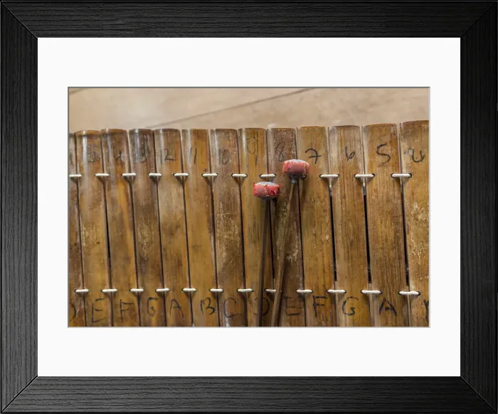 Framed Print : Cambodia, Battambang, Phar Ponleu Selpak, roneat, traditional Khmer xylophone, ER Framed Print : Cambodia, Battambang, Phar Ponleu Selpak, roneat, traditional Khmer xylophone, ER