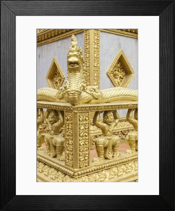Framed Print : Cambodia, Battambang, Wat Kandal, temple detail Framed Print : Cambodia, Battambang, Wat Kandal, temple detail