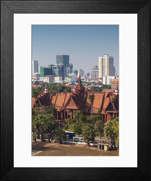 Framed Print : Cambodia, Phnom Penh, National Museum of Cambodia, elevated view Framed Print : Cambodia, Phnom Penh, National Museum of Cambodia, elevated view