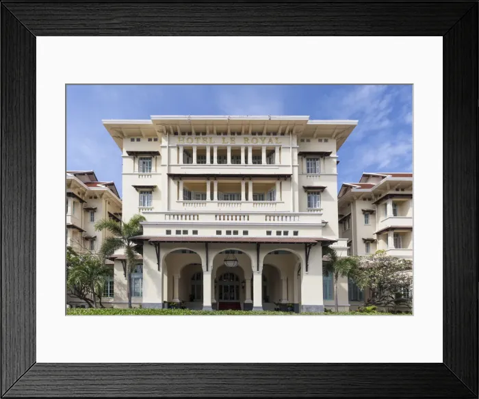 Framed Print : Cambodia, Phnom Penh, Raffles Hotel Le Royal, exterior Framed Print : Cambodia, Phnom Penh, Raffles Hotel Le Royal, exterior