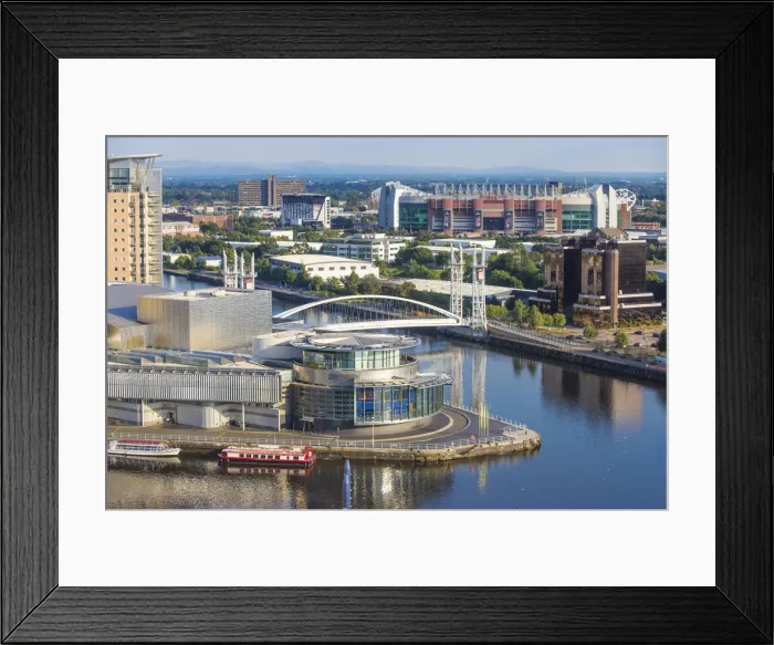 Framed Print : UK, England, Manchester, Salford, View of Salford Quays looking towards the Lowry Theatre Framed Print : UK, England, Manchester, Salford, View of Salford Quays looking towards the Lowry Theatre