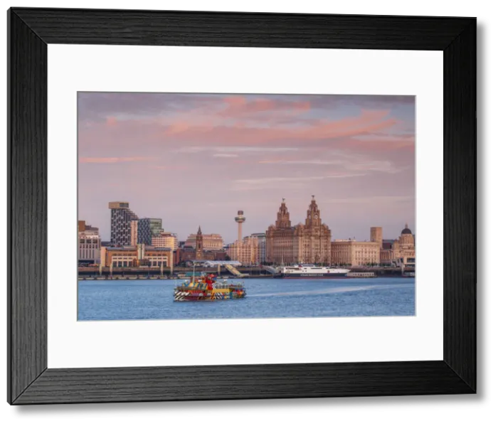 Framed Print : United Kingdom, England, Merseyside, Liverpool, Mersey ferry and Liverpool skyline Framed Print : United Kingdom, England, Merseyside, Liverpool, Mersey ferry and Liverpool skyline