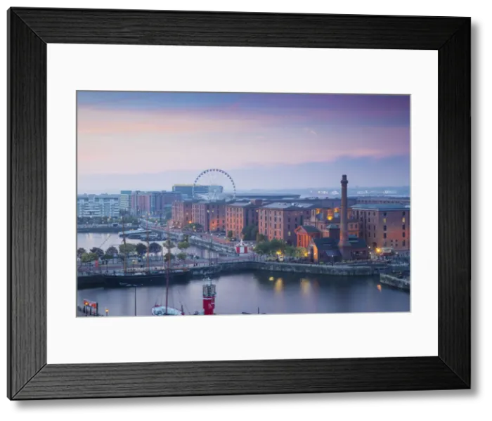 Framed Print : United Kingdom, England, Merseyside, Liverpool, View of Albert Docks and the Wheel Framed Print : United Kingdom, England, Merseyside, Liverpool, View of Albert Docks and the Wheel