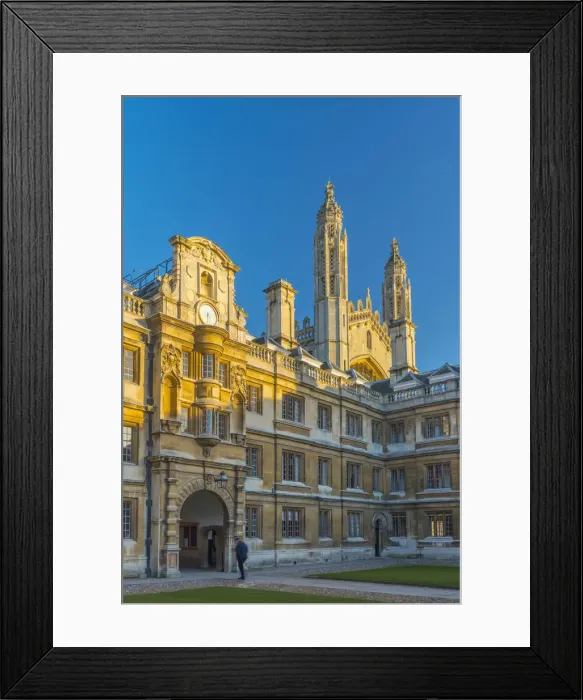 Framed Print : UK, England, Cambridgeshire, Cambridge, Clare College, Old Court and Kings Colllege Framed Print : UK, England, Cambridgeshire, Cambridge, Clare College, Old Court and Kings Colllege