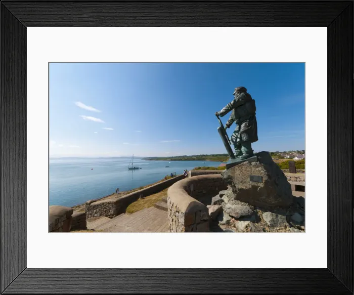 Framed Print : United Kingdom, Wales, Gwynedd, Anglesey, Moelfre, Dic Evans Statue at Moelfre Lifeboat Framed Print : United Kingdom, Wales, Gwynedd, Anglesey, Moelfre, Dic Evans Statue at Moelfre Lifeboat