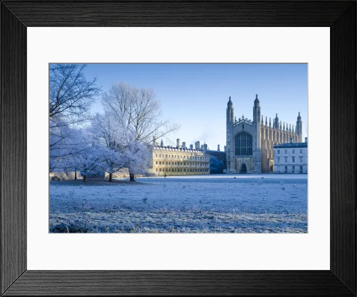 Framed Print : UK, England, Cambridgeshire, Cambridge, The Backs, Kings College Chapel in winter Framed Print : UK, England, Cambridgeshire, Cambridge, The Backs, Kings College Chapel in winter