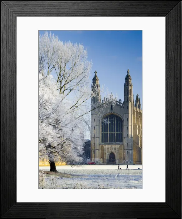 Framed Print : UK, England, Cambridgeshire, Cambridge, The Backs, Kings College Chapel in winter Framed Print : UK, England, Cambridgeshire, Cambridge, The Backs, Kings College Chapel in winter