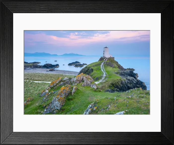 Framed Print : UK, Wales, Anglesey, Llanddwyn Island, Menai Strait, Twr Mawr lighthouse