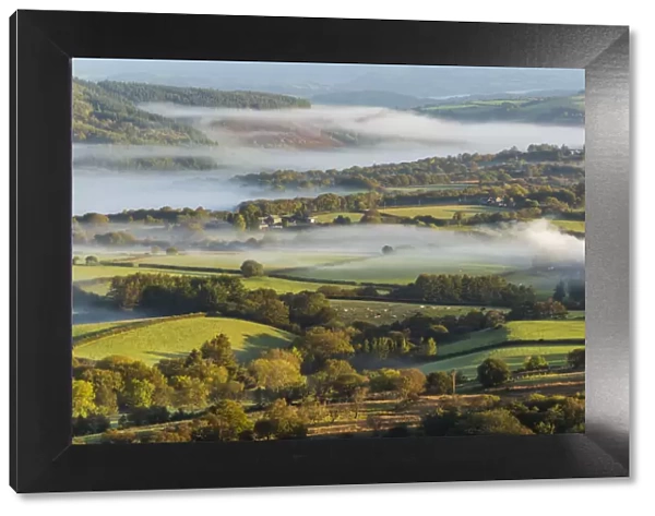 Misty valley in The Western Brecon Beacons National Park, Wales, United Kingdom