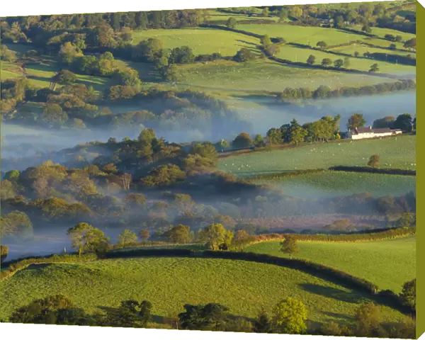 Misty valley in The Western Brecon Beacons National Park, Wales, United Kingdom