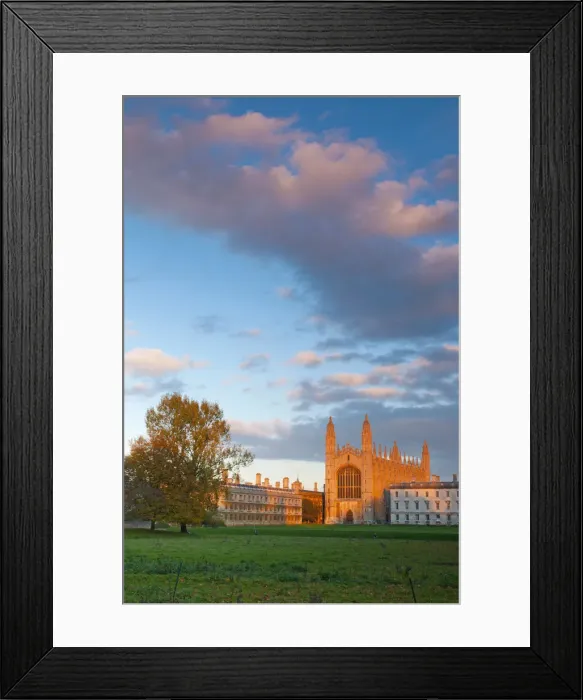 Framed Print : UK, England, Cambridgeshire, Cambridge, The Backs, Kings College Chapel
