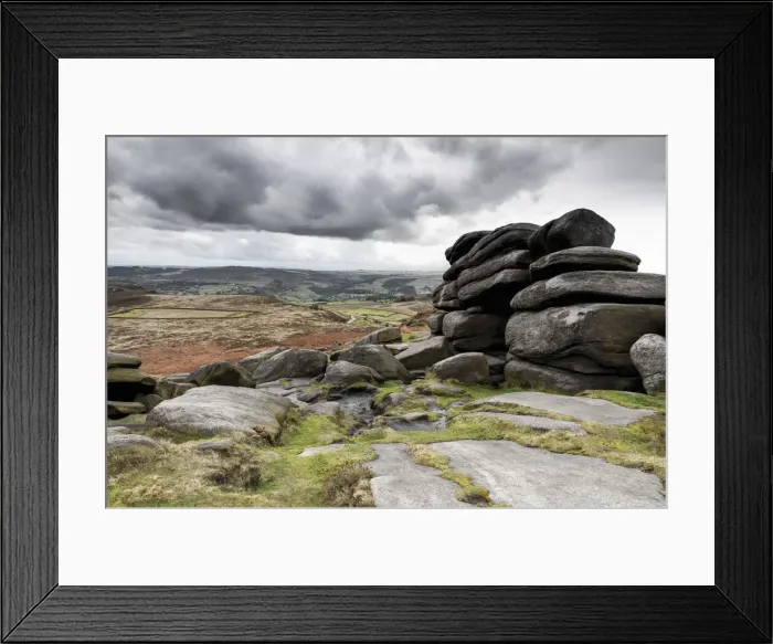 Framed Print : UK, England, Derbyshire, Peak District National Park, Higger Tor towards Hathersage Framed Print : UK, England, Derbyshire, Peak District National Park, Higger Tor towards Hathersage