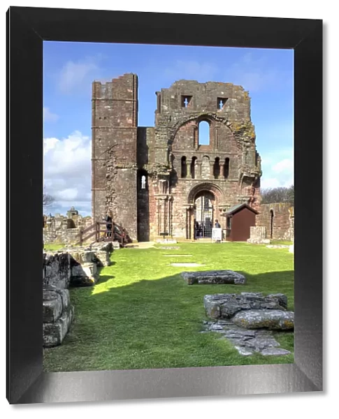 Ruins of abbey, Lindisfarne, Holy Island, Northumberland, North East England, UK