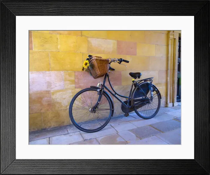 Framed Print : UK, England, Cambridge, Clare College, bicycle Framed Print : UK, England, Cambridge, Clare College, bicycle
