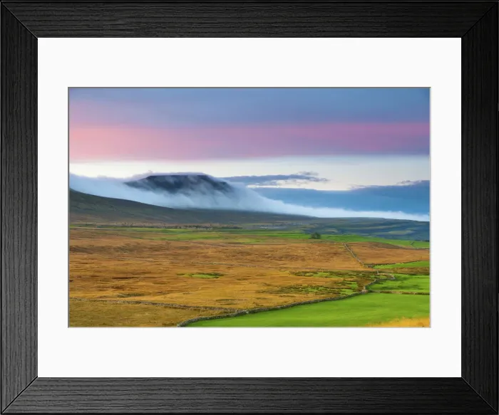 Framed Print : UK, England, North Yorkshire, Ribble Valley and Ingleborough Mountain on left, one Framed Print : UK, England, North Yorkshire, Ribble Valley and Ingleborough Mountain on left, one