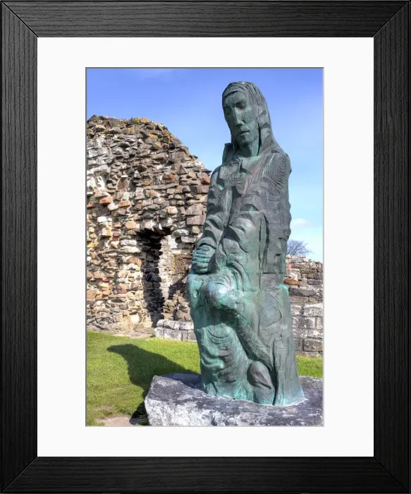 Framed Print : St Cuthbert Statue at abbey, Lindisfarne, Holy Island, Northumberland, North East England Framed Print : St Cuthbert Statue at abbey, Lindisfarne, Holy Island, Northumberland, North East England
