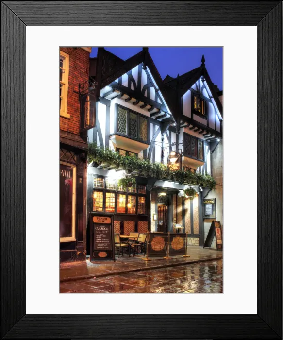Framed Print : Punch bowl pub, York, Stonegate street, North Yorkshire, England, UK Framed Print : Punch bowl pub, York, Stonegate street, North Yorkshire, England, UK