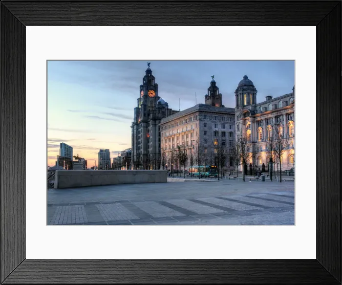 Framed Print : the Three Graces of the Pier Head, Liverpool, UK Framed Print : the Three Graces of the Pier Head, Liverpool, UK