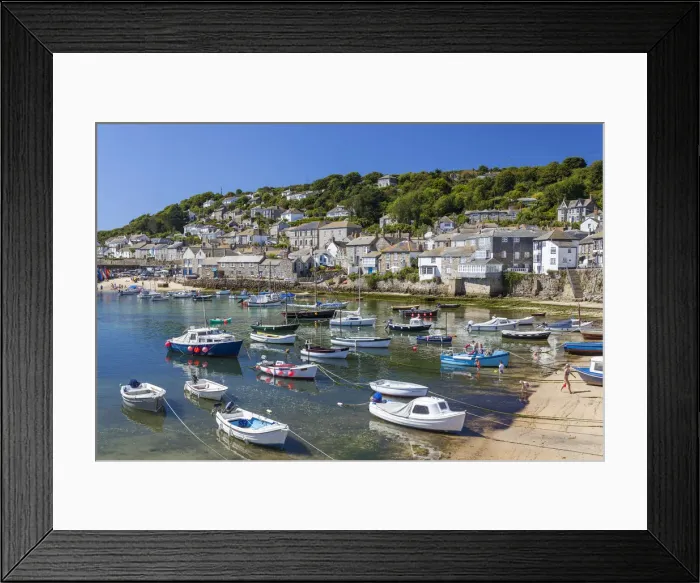 Framed Print : Mousehole harbour and beach, Mousehole, Cornwall, UK Framed Print : Mousehole harbour and beach, Mousehole, Cornwall, UK