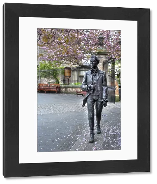 Statue of Robert Fergusson near Canongate Kirk, Royal Mile, Edinburgh, Scotland, UK