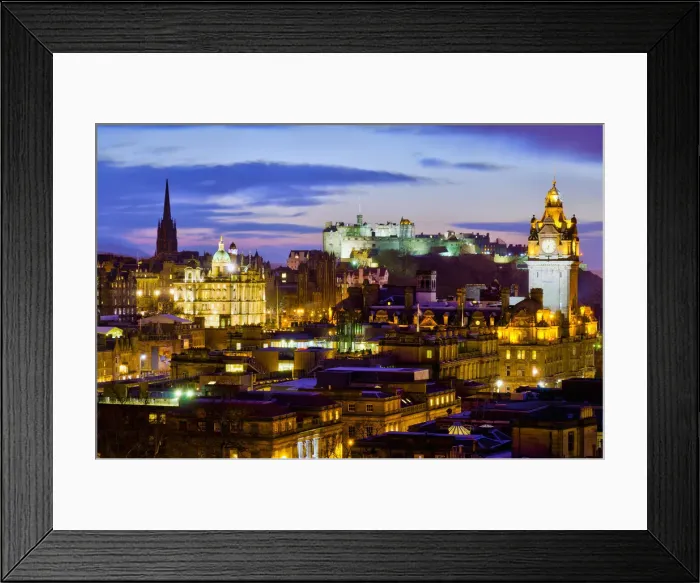 Framed Print : UK, Scotland, Edinburgh, Edinburgh Castle and tower of Balmoral Hotel Framed Print : UK, Scotland, Edinburgh, Edinburgh Castle and tower of Balmoral Hotel