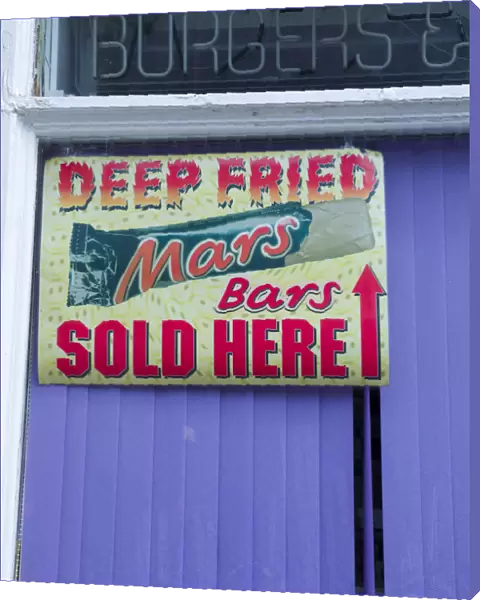 UK, Scotland, Edinburgh, Deep Fried Mars Bars a local delicacy