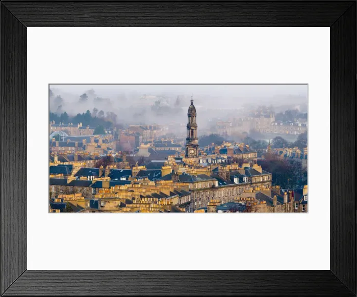 Framed Print : UK, Scotland, Edinburgh, New Town rooftops, Broughton St Marys Parish Church and Victorian Framed Print : UK, Scotland, Edinburgh, New Town rooftops, Broughton St Marys Parish Church and Victorian