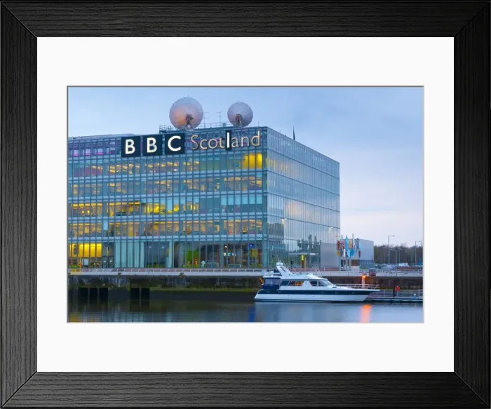 Framed Print : UK, Scotland, Glasgow, BBC Scotland Headquarters on River Clyde Framed Print : UK, Scotland, Glasgow, BBC Scotland Headquarters on River Clyde